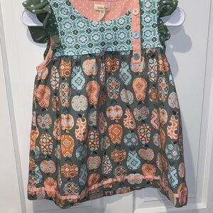 Matilda Jane Green and Orange Patterned Top